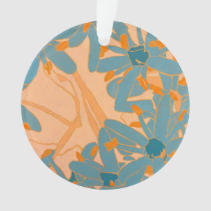 Contemporary Leaf Design in Peach Ornament