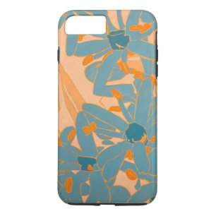 Contemporary Leaf Design in Peach Phone Cover