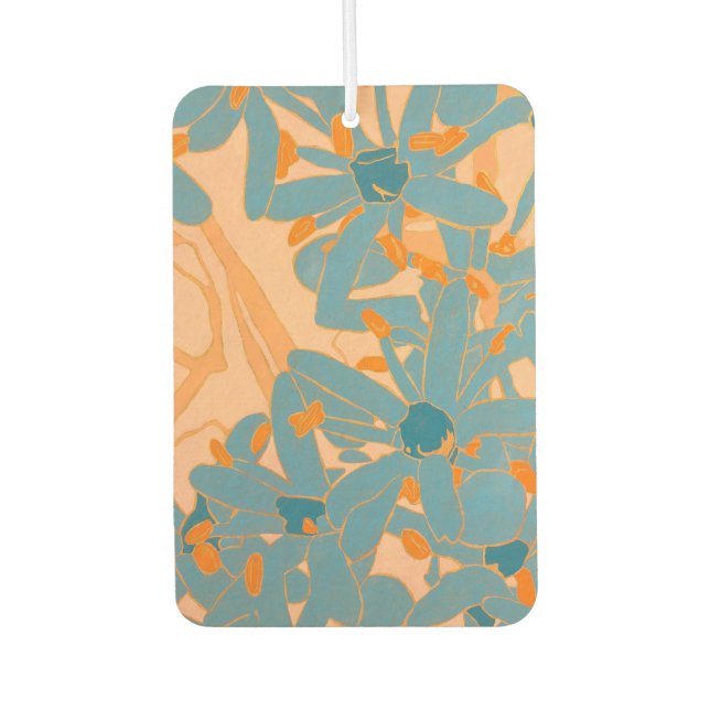 Contemporary Leaf Design in Peach Phone Cover Air Freshener (Front)