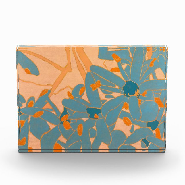 Contemporary Leaf Design in Peach  Photo Block (Front)