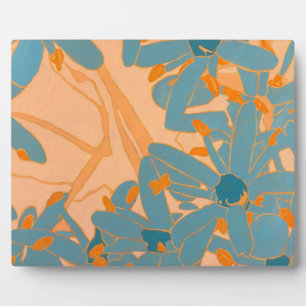 Contemporary Leaf Design in Peach  Plaque