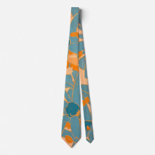 Contemporary Leaf Design in Peach  Tie