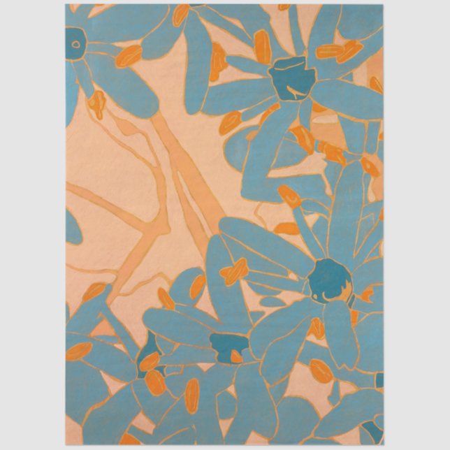Contemporary Leaf Design in Peach Tissue Paper (Front)