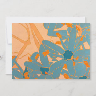 Contemporary Leaf Design Peach Card