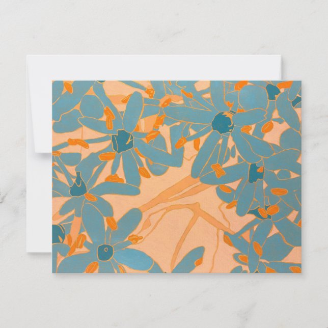 Contemporary Leaf Design Peach Card (Front)
