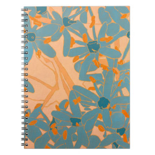 Contemporary Leaf Design Peach Notebook