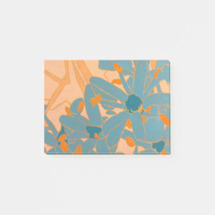 Contemporary Leaf Design Peach Post-it Notes