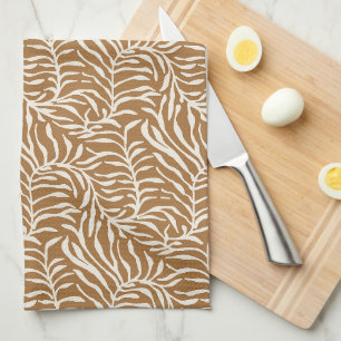 Contemporary leaves bold country Matisse brown Kitchen Towel
