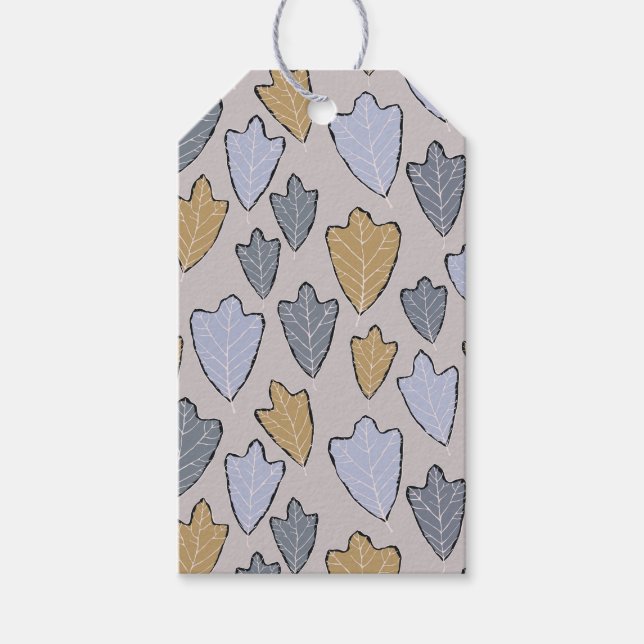 Contemporary Leaves Gift Tags (Front)