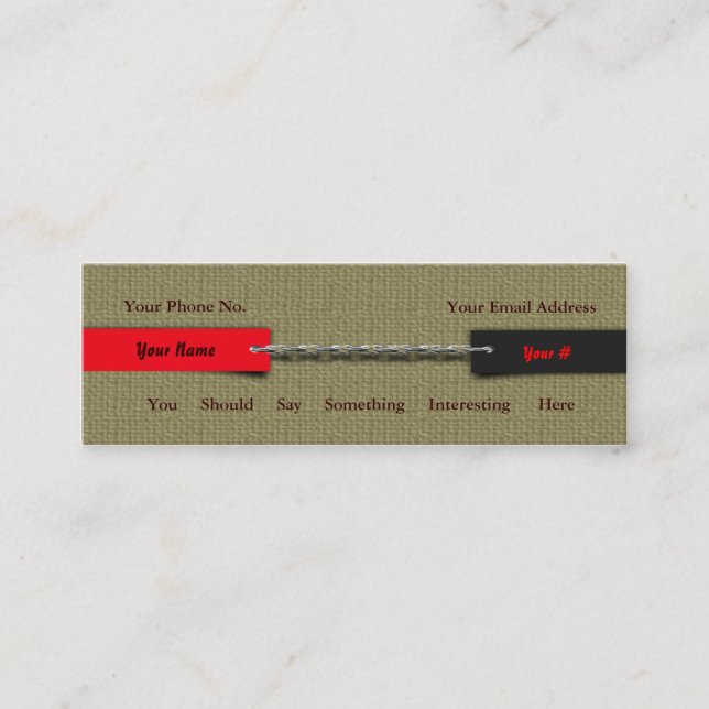 Contemporary Linen Chain Profile Card (Front)