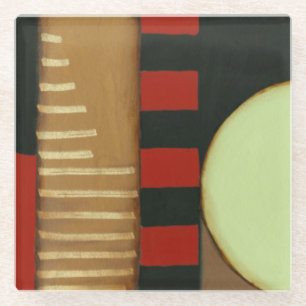 Contemporary Loft Style Panelled Painting Glass Coaster