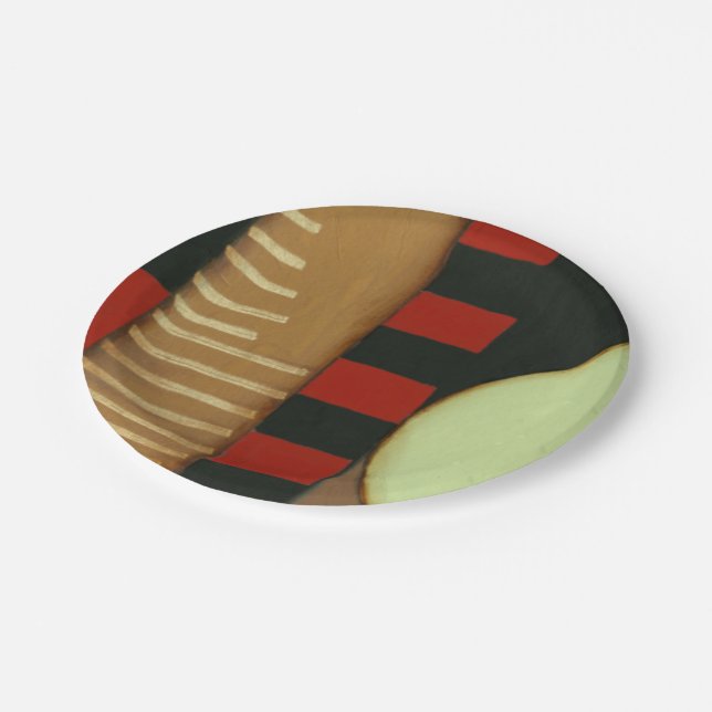 Contemporary Loft Style Panelled Painting Paper Plate (Angled)