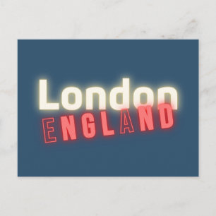 Contemporary London Neon Lights Typography Postcard