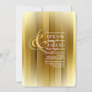Contemporary Luxe Gold Wedding Invitations