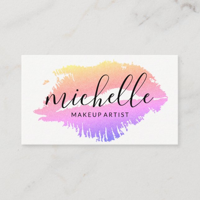 Contemporary Makeup Artist Business Card (Front)