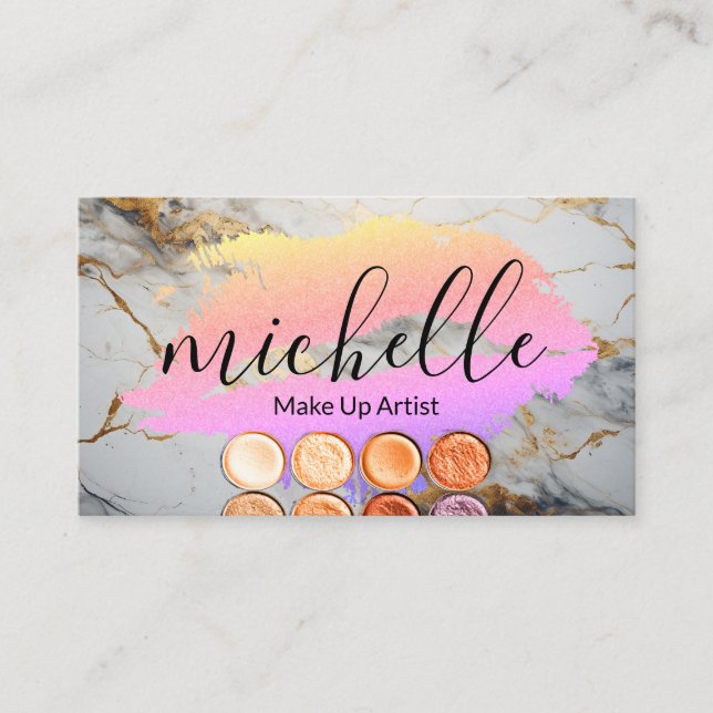 Contemporary Makeup Artist Palette Business Card (Front)