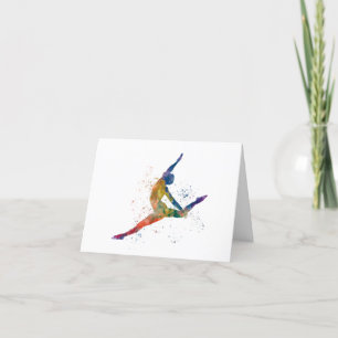 Contemporary male dance in watercolor thank you card