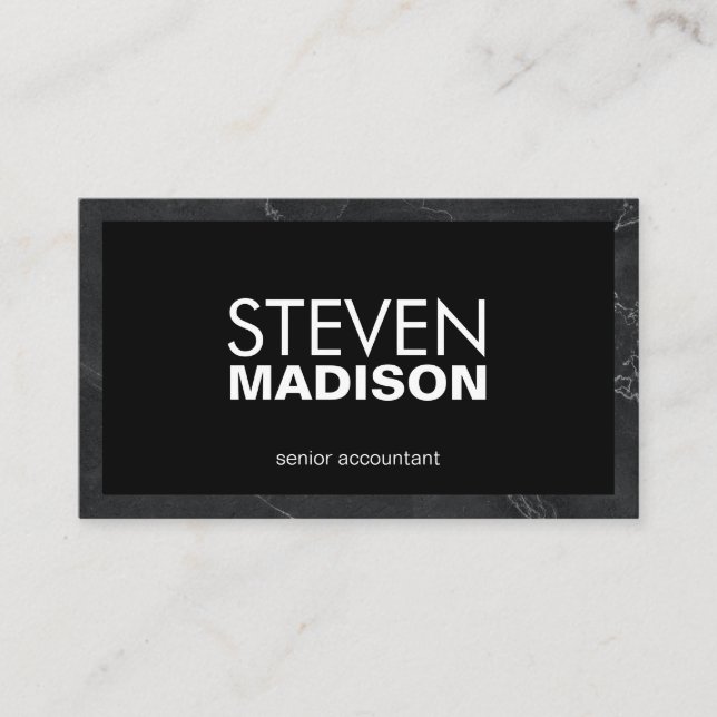 Contemporary | Marble Trim Business Card (Front)