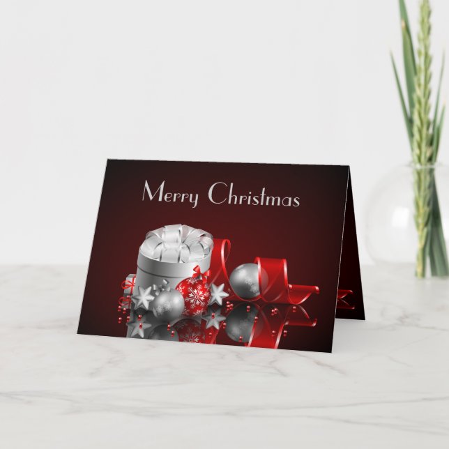 Contemporary Merry  Christmas Holiday Card (Front)