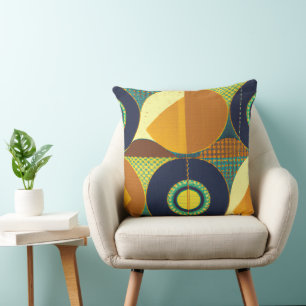 Contemporary Mid-century Style Geometric Pattern Throw Pillow