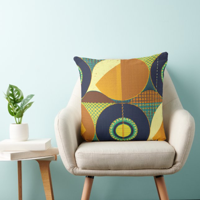 Contemporary Mid-century Style Geometric Pattern Throw Pillow (Chair)