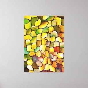 Contemporary Minimalism Artdeco Green Pattern Canvas Print