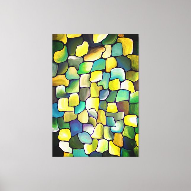 Contemporary  Minimalism Artdeco Green Pattern Canvas Print (Front)