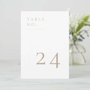 Contemporary Minimalist Beige Table Number Card