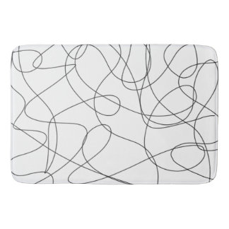 Contemporary minimalist black and white design bath mat