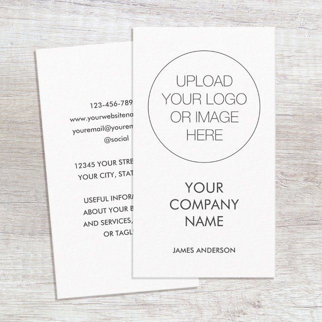 Contemporary Minimalist Custom Logo White Grey Business Card (Creator Uploaded)