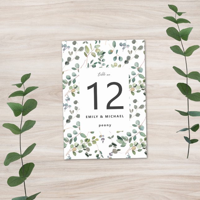 Contemporary Minimalist Eucalyptus Table Number (Creator Uploaded)