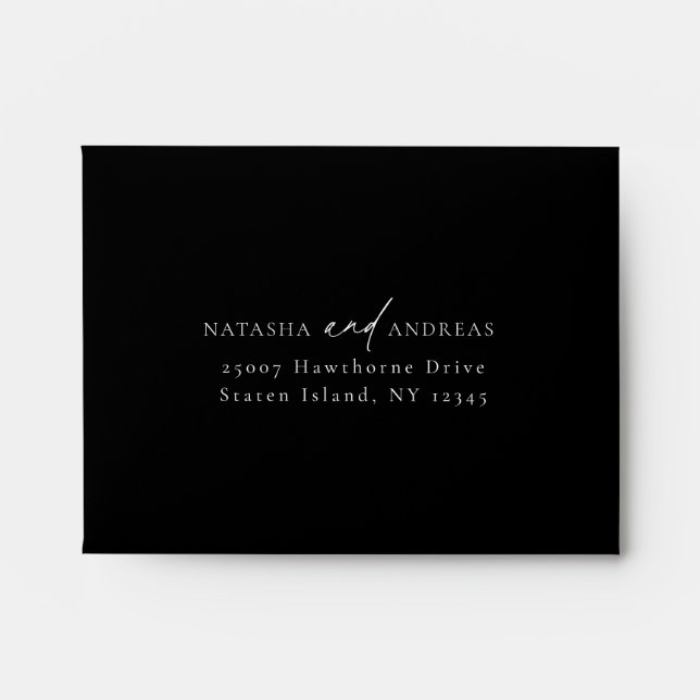 Contemporary Minimalist Wedding RSVP Envelope (Front)