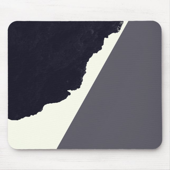 Contemporary Minimalistic Black and White Art Mouse Pad (Front)