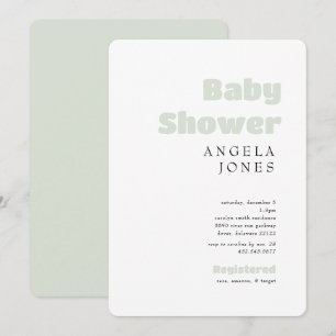 Contemporary Mint Neutral Baby Shower Invitation