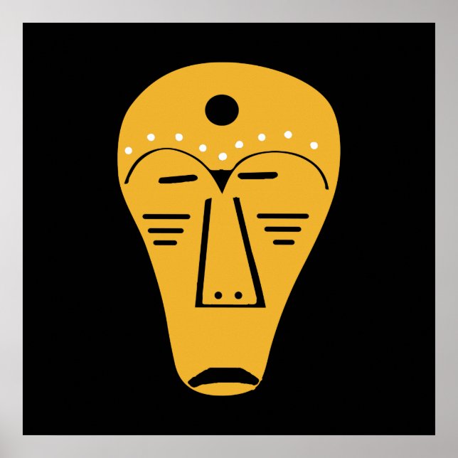 Contemporary modern Aboriginal abstract face art Poster (Front)