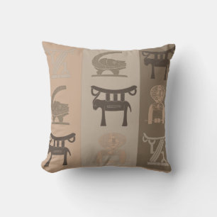 Contemporary Modern Abstract African art Throw Pillow