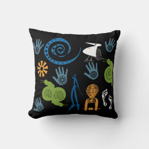 Contemporary Modern Abstract African art Throw Pillow