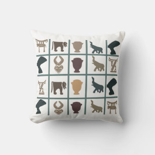 Contemporary Modern Abstract African art Throw Pillow