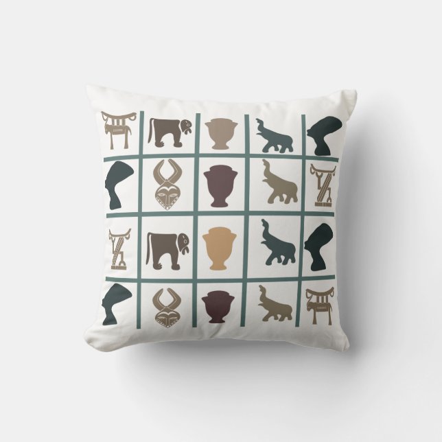 Contemporary Modern Abstract African art Throw Pillow (Front)