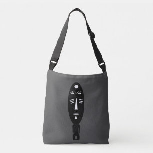 Contemporary modern abstract black silhouette crossbody bag
