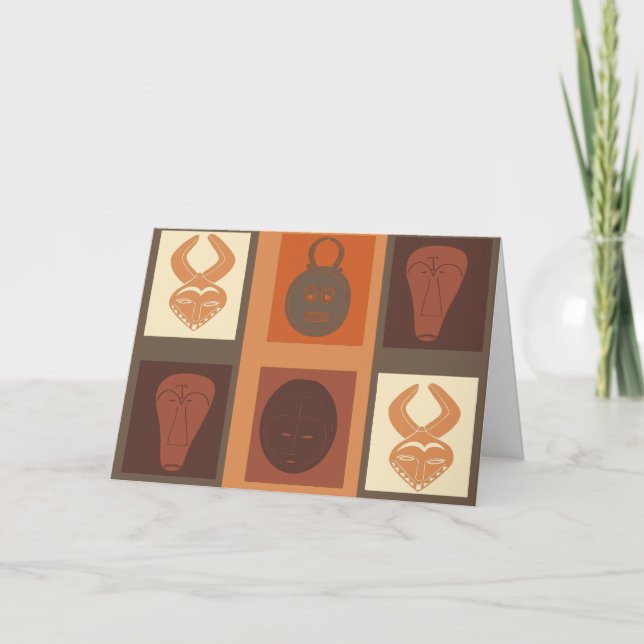 Contemporary modern African abstract face art Card (Front)