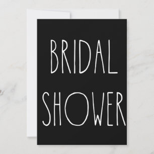 Contemporary Modern Black Bridal Shower II Invitation