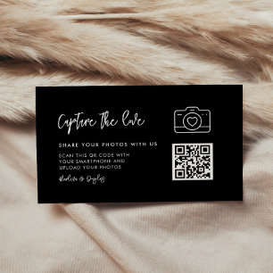 Contemporary modern black Capture the love Enclosure Card