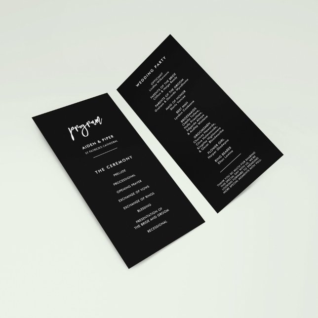 Contemporary modern black double sided slim program (Creator Uploaded)
