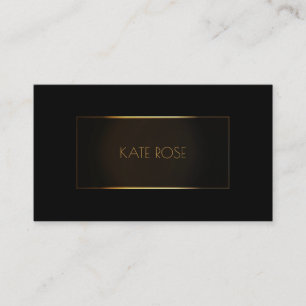 Contemporary Modern Black Gold Frame Vip Business Card