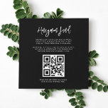 Contemporary modern black Honeymoon fund QR code Enclosure Card<br><div class="desc">A bold and trendy typography for your wedding stationery, simple yet elegant with a black and white theme. Fully customizable: you can change the colours of the font and background if needed. Replace the image with your own custom QR code to give your guests access to your digital wishing well....</div>