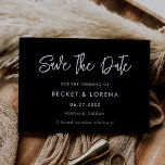 Contemporary modern black save the date<br><div class="desc">A bold and trendy typography for your wedding stationery,  simple yet elegant with a black and white theme. Fully customizable: you can change the colors of the font and background if needed.</div>