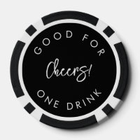 Contemporary modern black wedding drink token