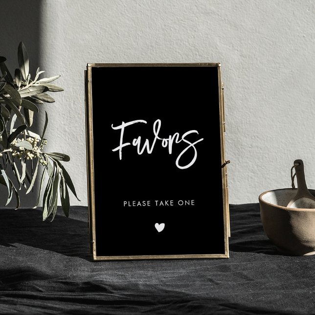 Contemporary modern black wedding Favours sign (Creator Uploaded)