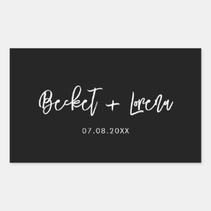 Contemporary modern black wedding sticker
